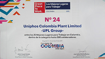 Uniphos Colombia Plant Limited Certificate